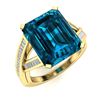 Image 2 : Natural 3.92 CTW Topaz & Diamond Engagement Ring 18K Yellow Gold