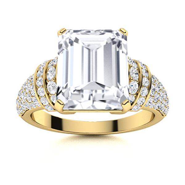 Natural 4.37 CTW Topaz & Diamond Engagement Ring 18K Yellow Gold