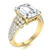 Image 2 : Natural 4.37 CTW Topaz & Diamond Engagement Ring 18K Yellow Gold