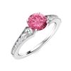 Image 2 : Natural 0.85 CTW Tourmaline & Diamond Engagement Ring 14K White Gold
