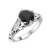 Image 2 : Natural 1.83 CTW Onyx & Diamond Engagement Ring 14K White Gold