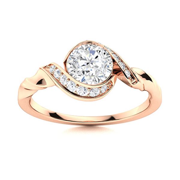 Natural 0.75 CTW Diamond Solitaire Ring 18K Rose Gold