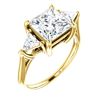 Image 1 : Natural 3.32 CTW 3-Stone Princess Cut & Trillions Diamond Ring 14KT Yellow Gold