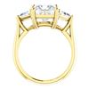 Image 3 : Natural 3.32 CTW 3-Stone Princess Cut & Trillions Diamond Ring 14KT Yellow Gold
