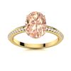 Image 1 : Natural 1.80 CTW Morganite & Diamond Engagement Ring 18K Yellow Gold