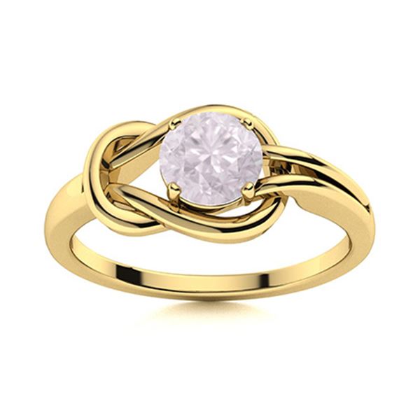 Natural 1.22 CTW Rose Quartz Solitaire Ring 18K Yellow Gold