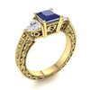 Image 2 : Natural 2.0 CTW Sapphire & Diamond Engagement Ring 18K Yellow Gold