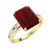 Image 2 : Natural 2.63 CTW Garnet & Diamond Engagement Ring 14K Yellow Gold
