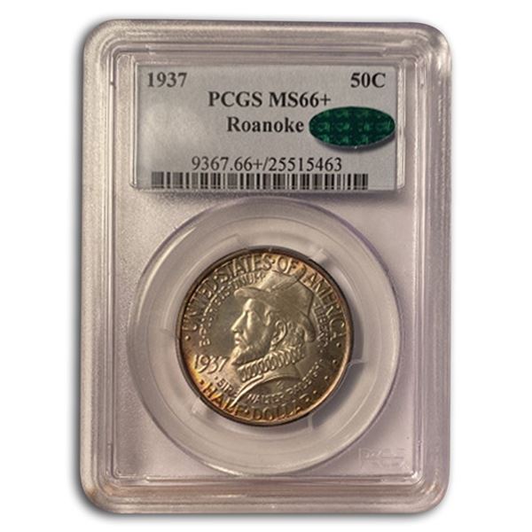 1937 Roanoke Half Dollar 350th Anniversary MS-66+ PCGS CAC