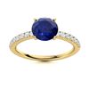 Image 1 : Natural 2.51 CTW Sapphire & Diamond Engagement Ring 14K Yellow Gold