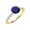 Image 2 : Natural 2.51 CTW Sapphire & Diamond Engagement Ring 14K Yellow Gold