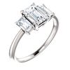 Image 1 : Natural 1.42 CTW 3-Stone Emerald Cut Diamond Engagement Ring 18KT White Gold