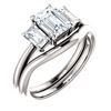 Image 4 : Natural 1.42 CTW 3-Stone Emerald Cut Diamond Engagement Ring 18KT White Gold
