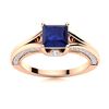Image 1 : Natural 1.02 CTW Sapphire & Diamond Engagement Ring 14K Rose Gold
