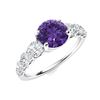 Image 2 : Natural 1.78 CTW Amethyst & Diamond Engagement Ring 18K White Gold