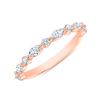 Image 1 : Natural 0.52 CTW Marquise Cut and Round Cut Diamond Ring 18KT Rose Gold