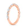 Image 3 : Natural 0.52 CTW Marquise Cut and Round Cut Diamond Ring 18KT Rose Gold