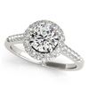 Image 1 : Natural 1.07 ctw Diamond Halo Ring 14k White Gold