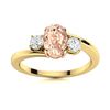 Image 1 : Natural 1.0 CTW Morganite & Diamond Engagement Ring 14K Yellow Gold