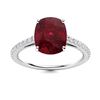 Image 1 : Natural 2.63 CTW Ruby & Diamond Engagement Ring 14K White Gold
