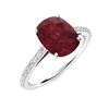 Image 2 : Natural 2.63 CTW Ruby & Diamond Engagement Ring 14K White Gold