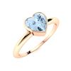 Image 2 : Natural 0.51 CTW Aquamarine Solitaire Ring 14K Rose Gold