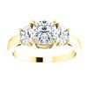 Image 3 : Natural 2.32 CTW Cushion Cut & Half Moons 3-stone Diamond Ring 14KT Yellow Gold