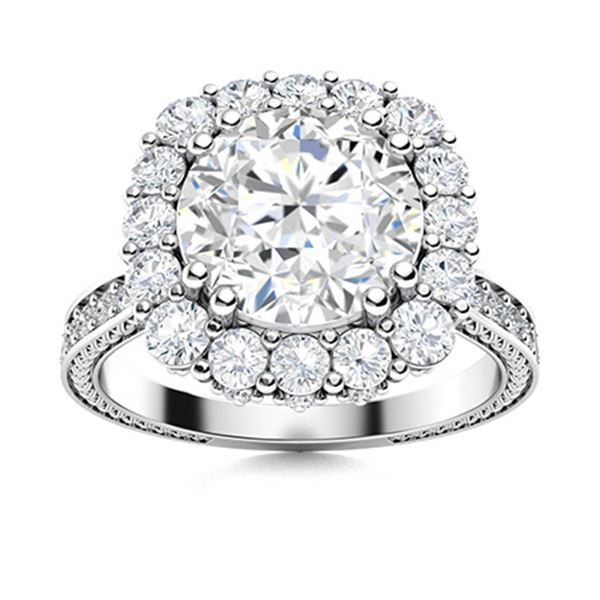 Natural 2.57 CTW Diamond Solitaire Ring 14K White Gold