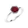 Image 2 : Natural 0.59 CTW Ruby Solitaire Ring 18K White Gold