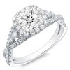 Image 1 : Natural 1.85 CTW Princess Cut Cross Over Shank Diamond Engagement Ring 14KT White Gold