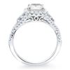 Image 3 : Natural 1.85 CTW Princess Cut Cross Over Shank Diamond Engagement Ring 14KT White Gold