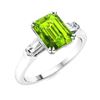Image 2 : Natural 2.88 CTW Peridot & Diamond Engagement Ring 18K White Gold