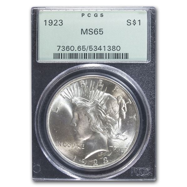 1923 Peace Dollar MS-65 PCGS