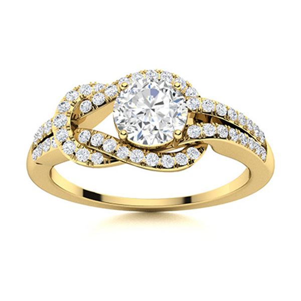 Natural 0.89 CTW Diamond Solitaire Ring 14K Yellow Gold