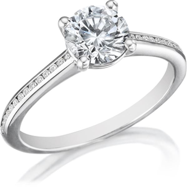 Natural 1.27 CTW Round Cut Diamond Engagement Ring 18KT White Gold