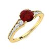 Image 2 : Natural 1.66 CTW Garnet & Diamond Engagement Ring 18K Yellow Gold