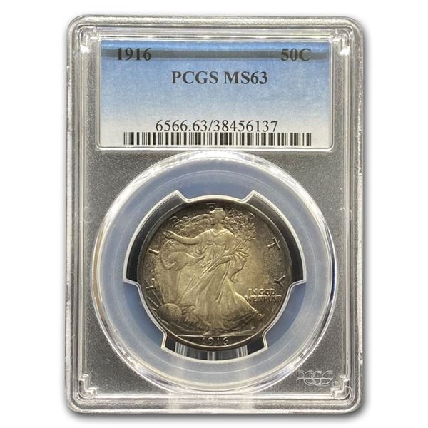 1916 Walking Liberty Half Dollar MS-63 PCGS