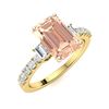 Image 2 : Natural 2.34 CTW Morganite & Diamond  Engagement Ring 14K Yellow Gold