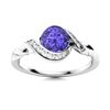 Image 1 : Natural 1.18 CTW Tanzanite & Diamond Engagement Ring 14K White Gold