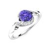 Image 2 : Natural 1.18 CTW Tanzanite & Diamond Engagement Ring 14K White Gold