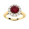 Image 1 : Natural 1.73 CTW Ruby & Diamond Engagement Ring 14K Yellow Gold