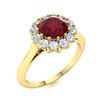 Image 2 : Natural 1.73 CTW Ruby & Diamond Engagement Ring 14K Yellow Gold