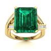 Image 1 : Natural 4.71 CTW Emerald & Diamond Engagement Ring 14K Yellow Gold