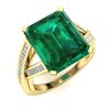 Image 2 : Natural 4.71 CTW Emerald & Diamond Engagement Ring 14K Yellow Gold