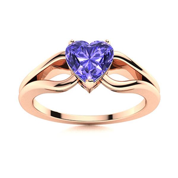 Natural 1.56 CTW Tanzanite Solitaire Ring 18K Rose Gold