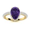 Image 1 : Natural 2.13 CTW Amethyst & Diamond Engagement Ring 14K Yellow Gold