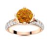 Image 1 : Natural 2.53 CTW Citrine & Diamond Engagement Ring 14K Rose Gold