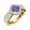 Image 2 : Natural 2.11 CTW Tanzanite & Diamond Engagement Ring 14K Yellow Gold