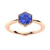 Image 1 : Natural 0.52 CTW Ceylon Sapphire Solitaire Ring 18K Rose Gold