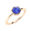 Image 2 : Natural 0.52 CTW Ceylon Sapphire Solitaire Ring 18K Rose Gold